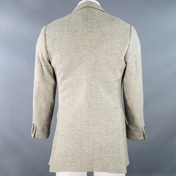 RALPH LAUREN Size 38 Regular Grey Light Grey Herringbone Camel Hair Sport Coat - Picture 4 of 10